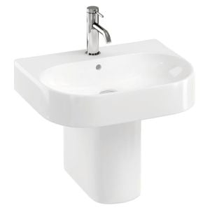 Britton Trim White 500mm Basin and Semi Pedestal