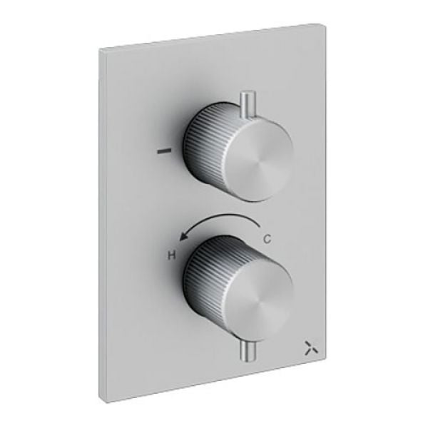 Crosswater 3ONE6 Crossbox Stainless Steel Two Outlet Thermostatic Shower Valve