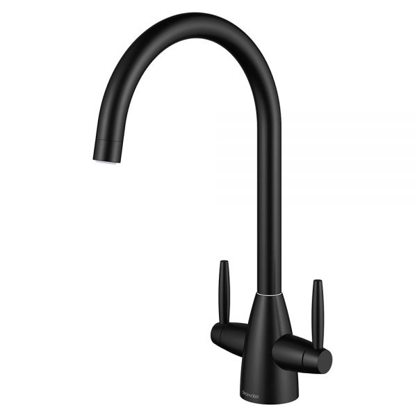Clearwater Tutti Dual Lever Matt Black Twist & Spray Monobloc Kitchen Sink Mixer Tap