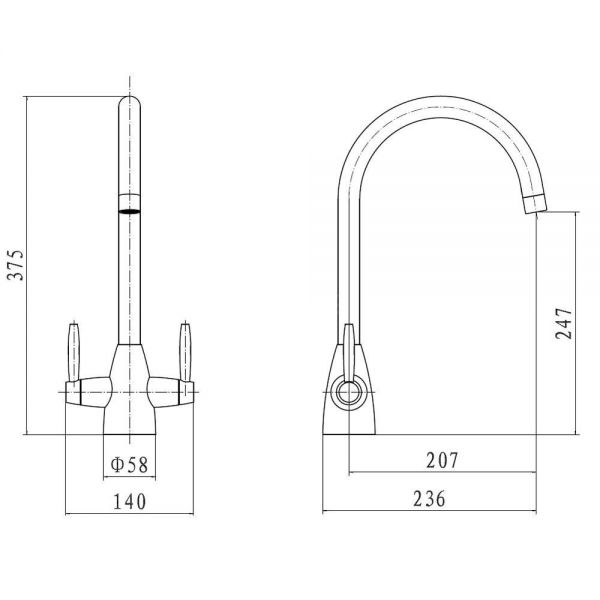 Clearwater Tutti Dual Lever Patinated Brass Twist & Spray Monobloc Kitchen Sink Mixer Tap #2