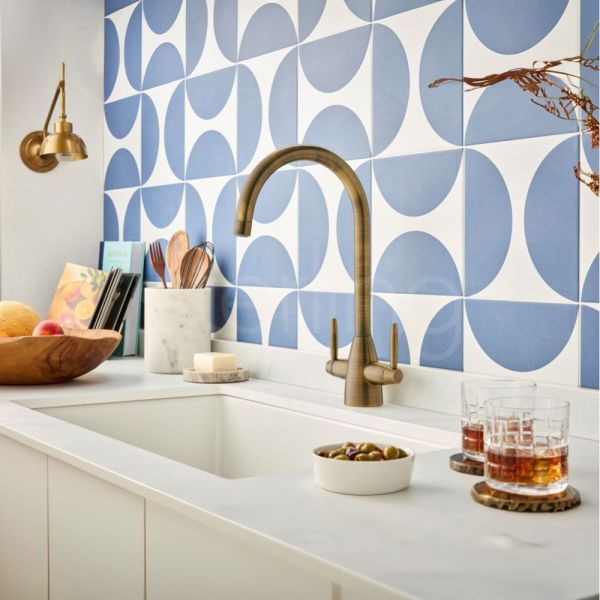 Clearwater Tutti Dual Lever Patinated Brass Twist & Spray Monobloc Kitchen Sink Mixer Tap
