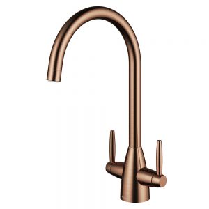 Clearwater Tutti Dual Lever Regency Copper Twist & Spray Monobloc Kitchen Sink Mixer Tap