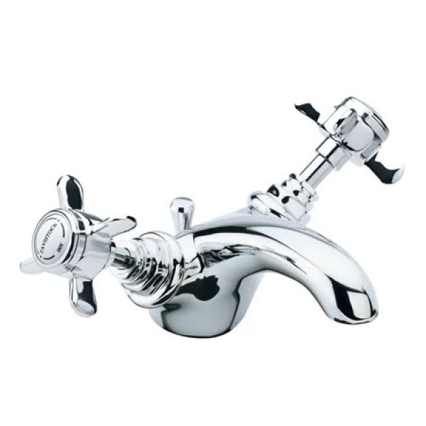 Tavistock Varsity Chrome Mono Duel Cross Head Basin Mixer Tap with Waste
