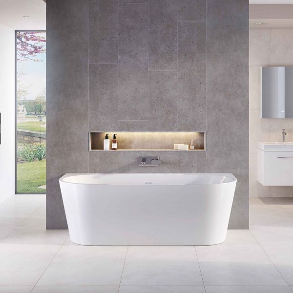 Tissino Angelo 1700 x 800 D Shaped Acrylic Bath TAN 310 #3