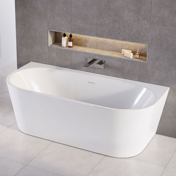 Tissino Angelo 1700 x 800 D Shaped Acrylic Bath TAN 310 #2