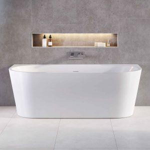 Tissino Angelo 1700 x 800 D Shaped Acrylic Bath TAN 310