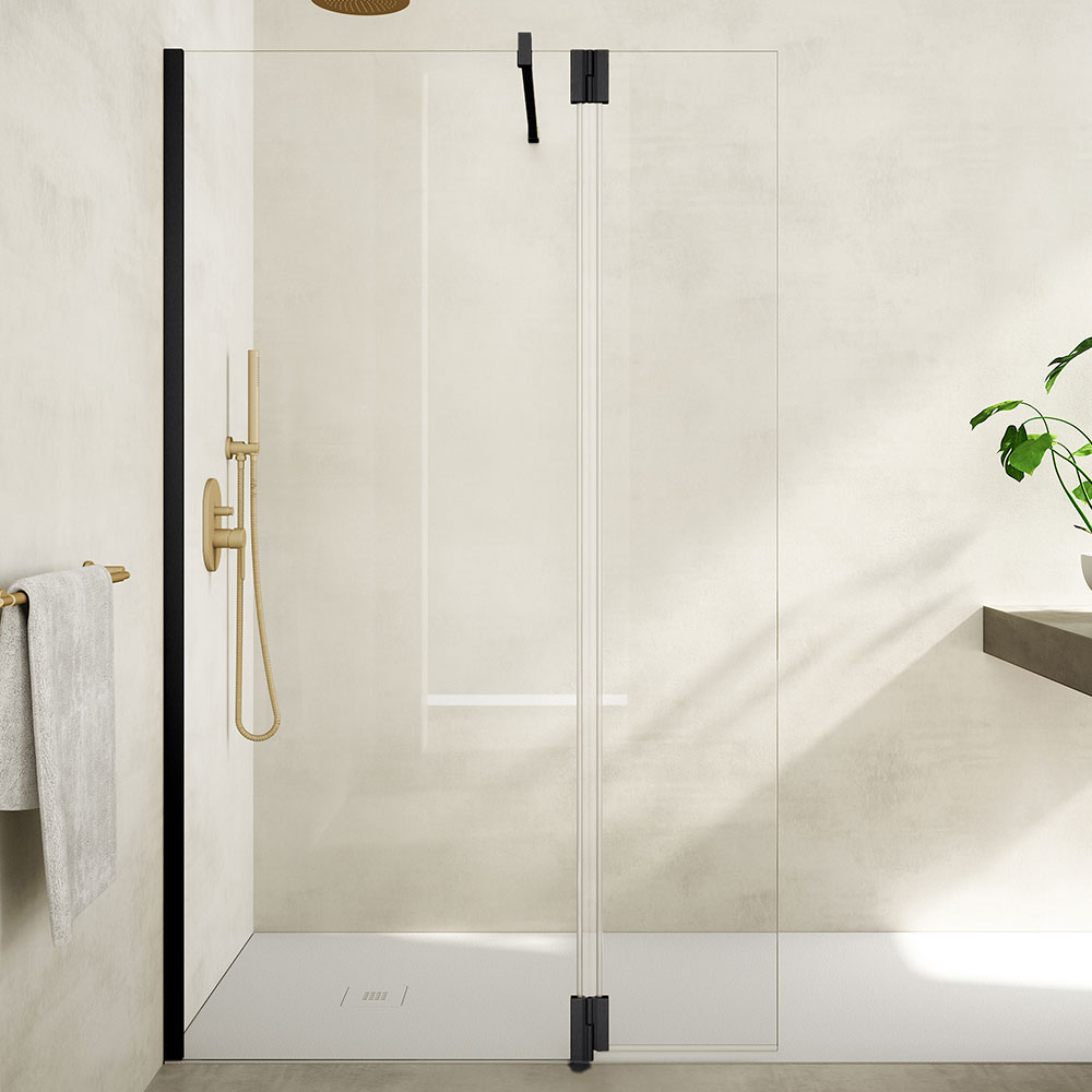 Tissino Armano Matt Black 1000mm Wet Room Walk In Shower Panel TAR310MN
