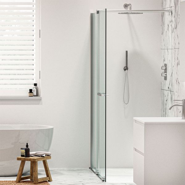 Tissino Armano Roller Chrome 1400mm Sliding Shower Door Left Hand