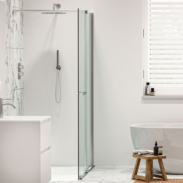 Tissino Armano Roller Chrome 1600mm Sliding Shower Door Right Hand