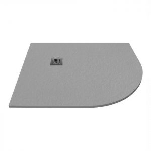 Tissino Giorgio2 1000 x 800 Offset Quadrant Right Hand Grey Slate Effect Shower Tray