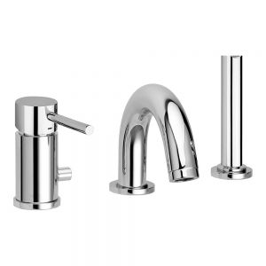 Tissino Parina Chrome Deck Mounted 3 Hole Bath Shower Mixer Tap