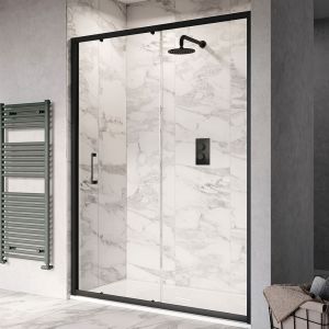 Tissino Rivelo Black 1400mm Sliding Shower Door