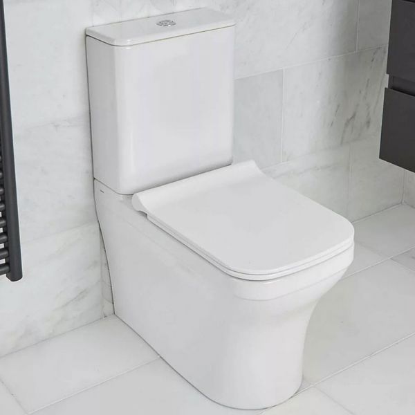Tissino Savuto Rimless Close Coupled Toilet Pan, Cistern and Seat with Chrome Fixings