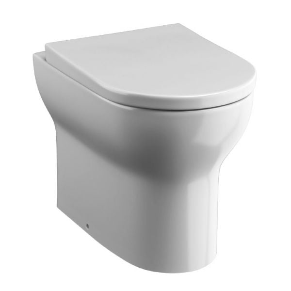 Tissino Nerola Rimless Back To Wall Toilet Pan with Wrapover Seat and Chrome Fixings