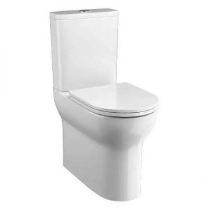 Tissino Nerola Rimless Comfort Height Close Coupled Toilet Pan, Cistern and Slimline Seat with Chrome Fixings