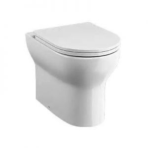 Tissino Nerola Rimless Back To Wall Toilet Pan with Slimline Seat and Brushed Brass Fixings