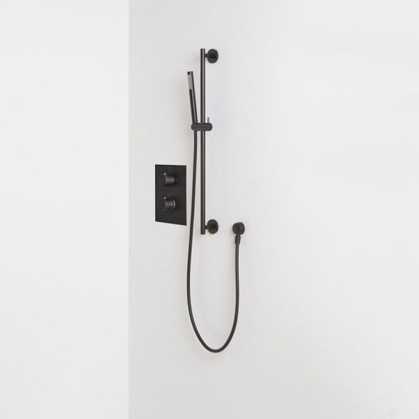 Tissino Parina 750mm Matt Black Slide Rail Shower Kit #2