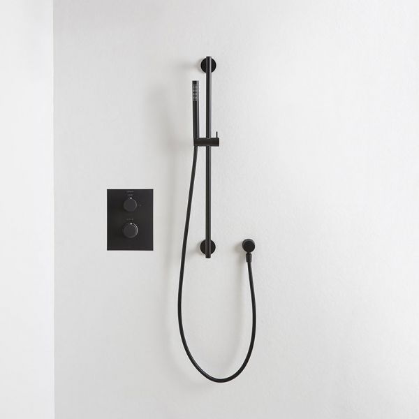 Tissino Parina 750mm Matt Black Slide Rail Shower Kit #4