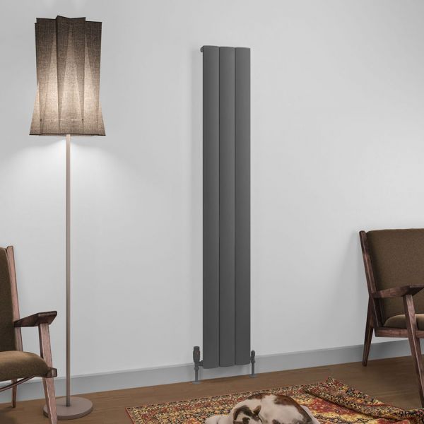 Eastbrook Tordino 1800 x 280 Matt Anthracite Aluminium Designer Radiator #2