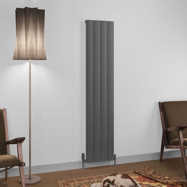Eastbrook Tordino 1800 x 375 Matt Anthracite Aluminium Designer Radiator #2
