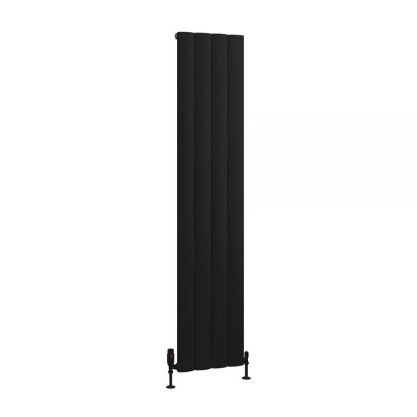 Eastbrook Tordino 1800 x 375 Matt Black Aluminium Designer Radiator