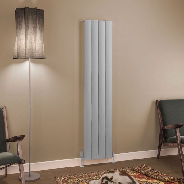 Eastbrook Tordino 1800 x 375 Matt Grey Aluminium Designer Radiator #2