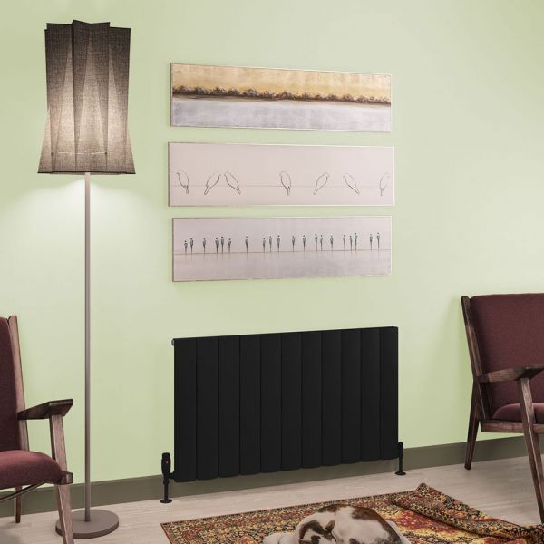 Eastbrook Tordino 600 x 1040 Matt Black Aluminium Designer Radiator #2