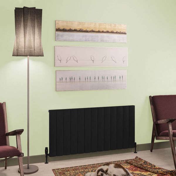 Eastbrook Tordino 600 x 1230 Matt Black Aluminium Designer Radiator #2