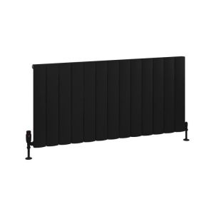 Eastbrook Tordino 600 x 1230 Matt Black Aluminium Designer Radiator