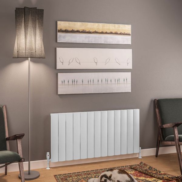 Eastbrook Tordino 600 x 1230 Matt White Aluminium Designer Radiator #2