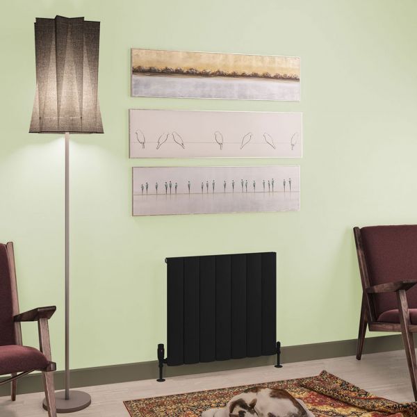 Eastbrook Tordino 600 x 660 Matt Black Aluminium Designer Radiator #2