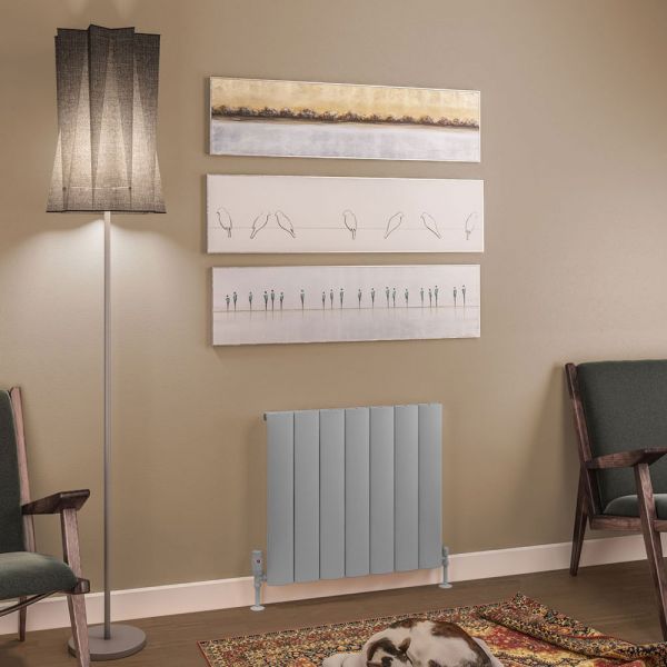 Eastbrook Tordino 600 x 660 Matt Grey Aluminium Designer Radiator #2