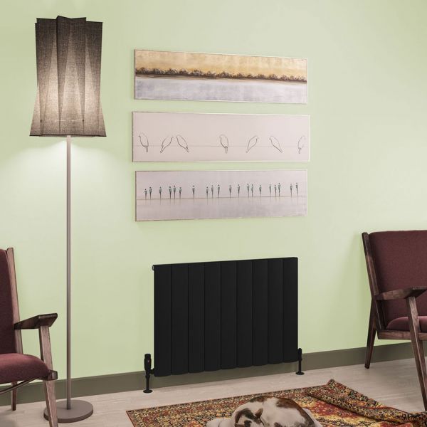 Eastbrook Tordino 600 x 850 Matt Black Aluminium Designer Radiator #2