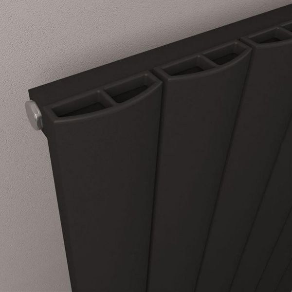 Eastbrook Tordino 600 x 660 Matt Black Aluminium Designer Radiator #3