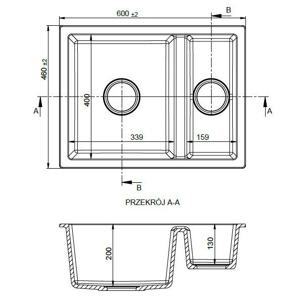 Reginox Toulon Caffe 1.5 Bowl Granite Kitchen Sink 600 x 460mm #4