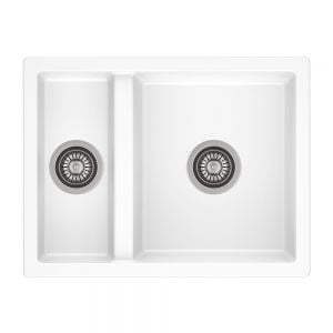 Reginox Toulon Pure White 1.5 Bowl Granite Kitchen Sink 600 x 460mm