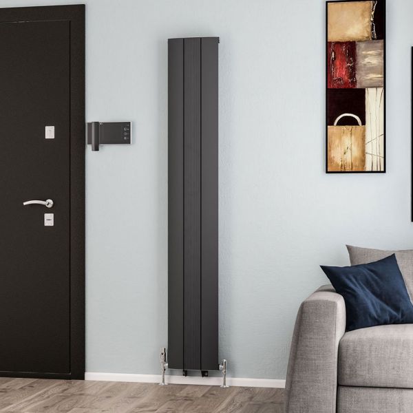 Eastbrook Trent 1800 x 280 Matt Anthracite Aluminium Designer Radiator #2