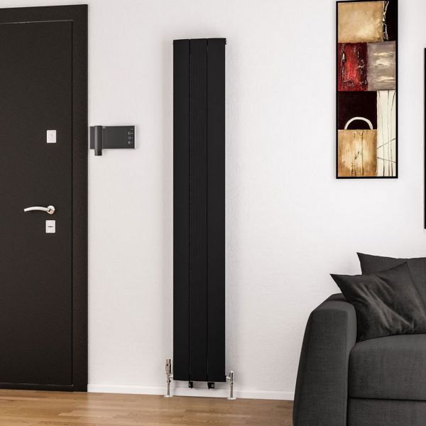 Eastbrook Trent 1800 x 280 Matt Black Aluminium Designer Radiator #2