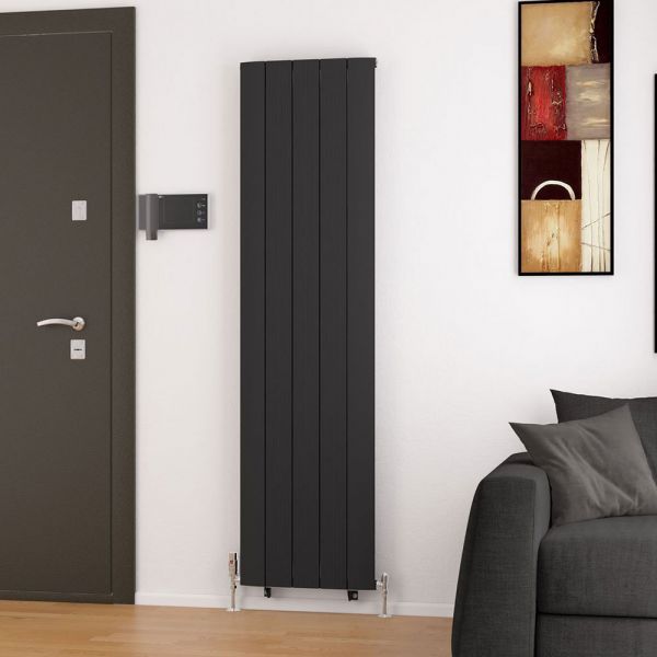 Eastbrook Trent 1800 x 470 Matt Black Aluminium Designer Radiator #2