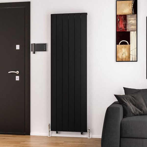 Eastbrook Trent 1800 x 565 Matt Black Aluminium Designer Radiator #2