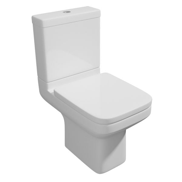 Kartell Trim Close Coupled WC with Corner Cistern and Toilet Seat