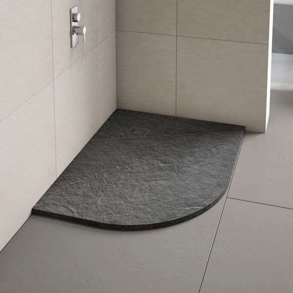 Merlyn Truestone Left Hand Offset Quadrant Shower Tray 1000 x 800 Fossil Grey T108HFL