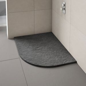 Merlyn Truestone Right Hand Offset Quadrant Shower Tray 1000 x 800 Fossil Grey T108HFR