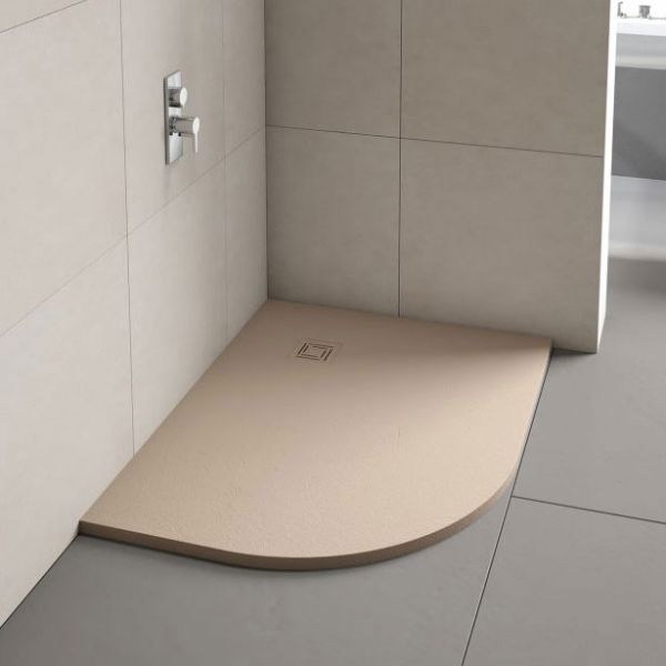 Merlyn Truestone Left Hand Offset Quadrant Shower Tray 1000 x 800 Sandstone T108HSL
