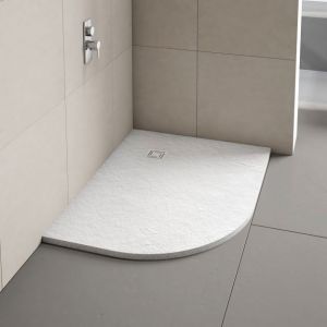 Merlyn Truestone Left Hand Offset Quadrant Shower Tray 1000 x 800 White T108HWL