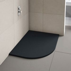 Merlyn Truestone Left Hand Offset Quadrant Shower Tray 1000 x 800 Pure Black T108HBL