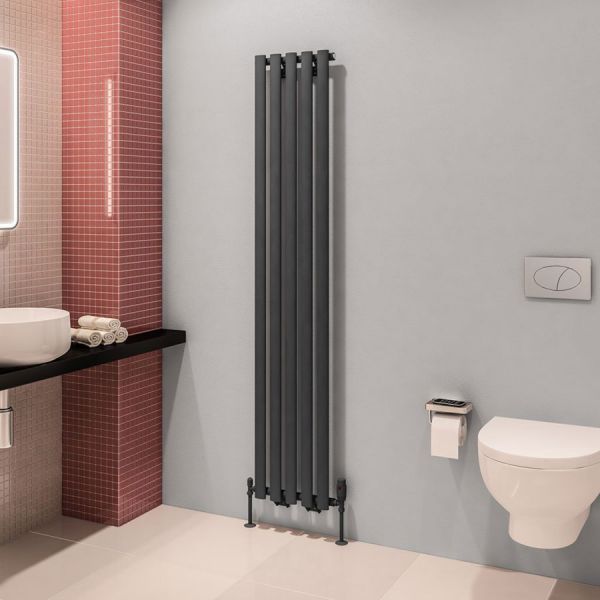Eastbrook Tunstall 1800 x 350 Matt Anthracite Designer Radiator #2