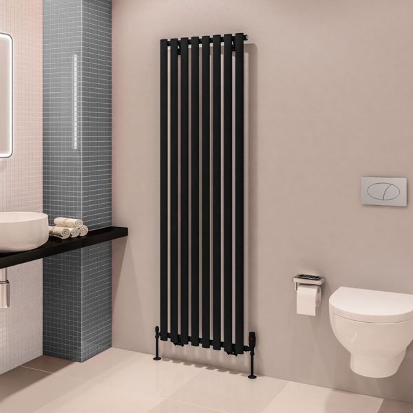 Eastbrook Tunstall 1800 x 560 Matt Black Designer Radiator #2