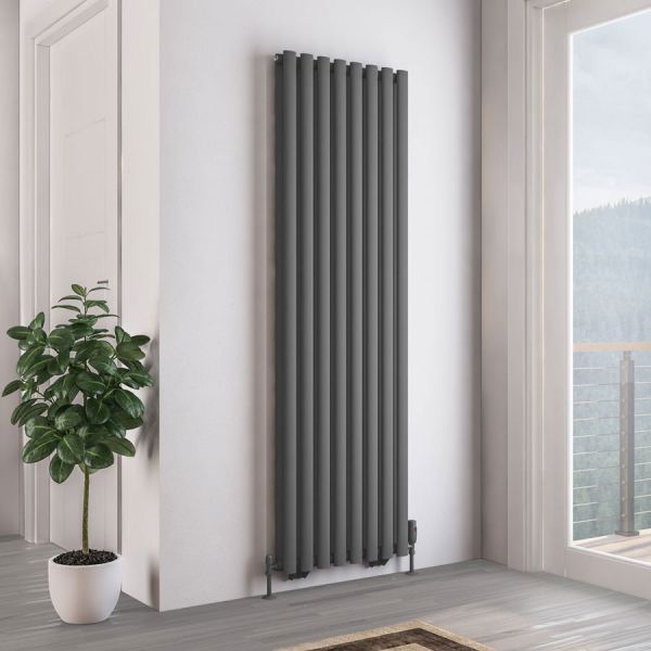 Eastbrook Tunstall Double 1800 x 560 Matt Anthracite Designer Radiator #2