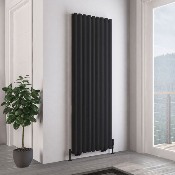 Eastbrook Tunstall Double 1800 x 630 Matt Black Designer Radiator #2